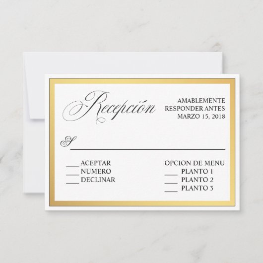 Elegante Script-Schnörkel Hochzeit spanischer UAWG Einladung (Vorderseite)