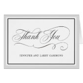 Elegante Script-Schnörkel Hochzeit Vielen Dank (Vorderseite (Horizontal))