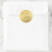 Elegante Script-Schnörkel Hochzeit Vielen Dank Runder Aufkleber (Tasche)