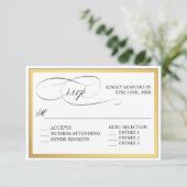 Elegante Script-Schnörkel Hochzeit von RSVP (Stehend Vorderseite)
