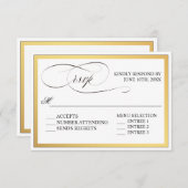 Elegante Script-Schnörkel Hochzeit von RSVP (Vorne/Hinten)
