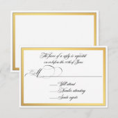 Elegante Script-Schnörkel Hochzeit von RSVP Karte (Vorne/Hinten)