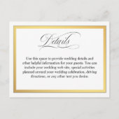 Elegante Script-Schnörkel Hochzeitdetails Postkarte (Vorderseite)