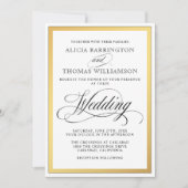 Elegante Script-Schnörkel Hochzeitsfeiern Einladung (Vorderseite)