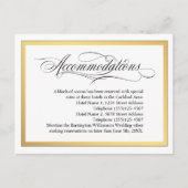 Elegante Script-Schnörkel Hochzeitsunterkünfte Ankündigungspostkarte (Vorderseite)