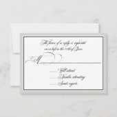 Elegante Script-Schnörkel mit beliebiger Farbgrenz RSVP Karte (Vorderseite)