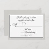 Elegante Script-Schnörkel mit beliebiger Farbgrenz RSVP Karte (Vorne/Hinten)