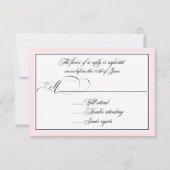 Elegante Script-Schnörkel mit rosa, rosa, rosa Bor RSVP Karte (Vorderseite)