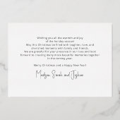 Elegante Script Schriftart Typografie Glaube Urlau Folieneinladung (Rückseite)