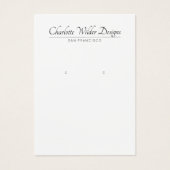Elegante Script Schwarz-weiß Earring Display Card (Vorderseite)