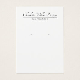 Elegante Script Schwarz-weiß Earring Display Card