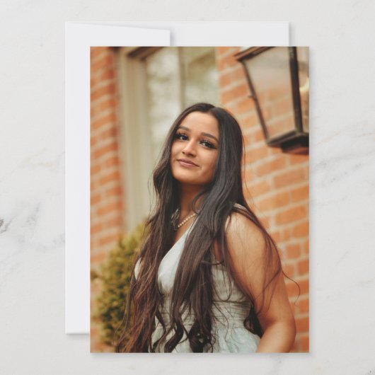 Elegante Script schwarz-weiß Graduierungsparty Einladung (Rückseite)