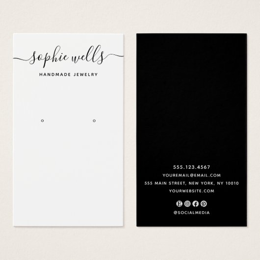 Elegante Script-Schwarz-weiße QR-Codeerkennung (Vorne & Hinten)