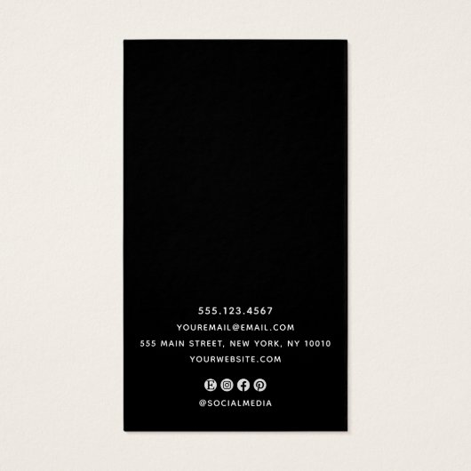 Elegante Script-Schwarz-weiße QR-Codeerkennung (Rückseite)