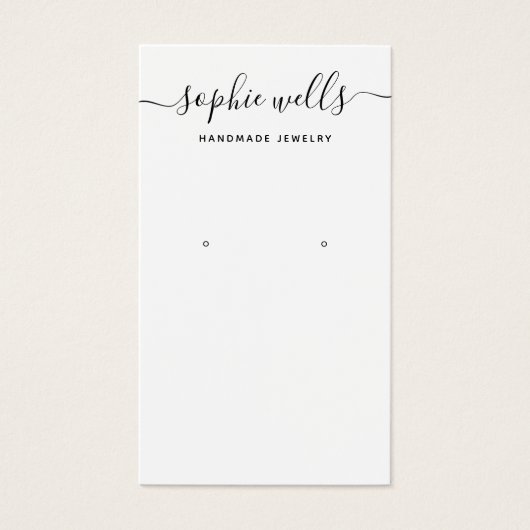 Elegante Script-Schwarz-weiße QR-Codeerkennung (Vorderseite)