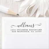 Elegante Script-Schwarz-weiße Rücksendeadresse (Insitu)