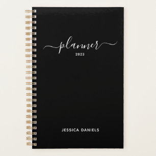 Elegante Script-Schwünge Wöchentlich Monatlich Sch Planer