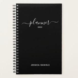 Elegante Script-Schwünge Wöchentlich Monatlich Sch Planer