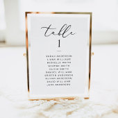 Elegante Script Seating Chart Card Karte