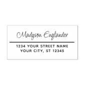 Elegante Script-Signatur #73 Name-Rücksendeadresse Gummistempel (Prägung)