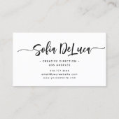 Elegante Script-Signatur Moderne Beruflich Visitenkarte (Rückseite)