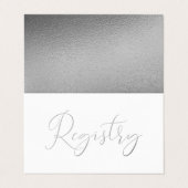 Elegante Script Silver Foil Geschenkkarte Visitenkarten (Außenseite Aufgefaltet)