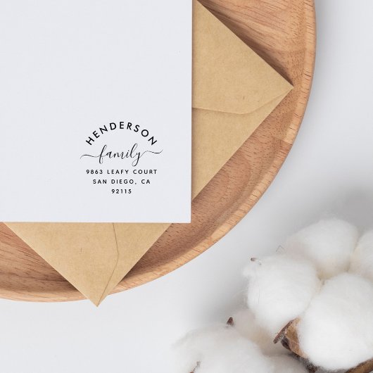 Elegante Script Simple Family Rücksendeadresse Permastempel