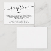 Elegante Script Simple Monogram Wedding Reception Begleitkarte (Vorne/Hinten)