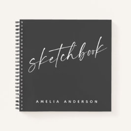 Elegante Script Sketchbook Personalisiert Name Bla Notizblock