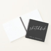Elegante Script Sketchbook Personalisiert Name Bla Notizblock (Innenseite)