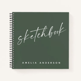 Elegante Script Sketchbook Personalisiert Name Gre Notizblock