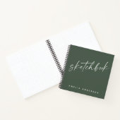 Elegante Script Sketchbook Personalisiert Name Gre Notizblock (Innenseite)