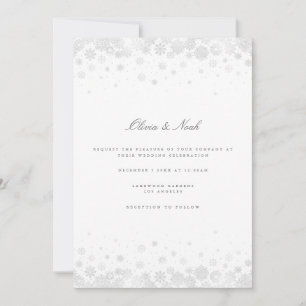 Elegante Script Snowflakes Einladungs-Karte Hochze Einladung