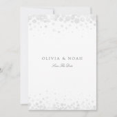 Elegante Script Snowflakes Save the Date Karte (Vorderseite)