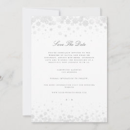 Elegante Script Snowflakes Save the Date Karte