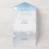 Elegante Script Snowflakes Winterhochzeit All In One Einladung (Außenbereich)
