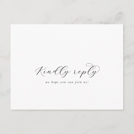 Elegante Script Song Request UAWG Postcard Einladungspostkarte (Vorderseite)