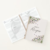 Elegante Script Spring Lila Wildblumen Rezept Notizblock (Innenseite)
