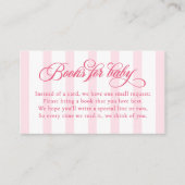 Elegante Script Stripes Baby Duschbücher für Baby Begleitkarte (Vorderseite)