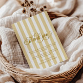 Elegante Script & Stripes Baby Dusche Dankeskarte