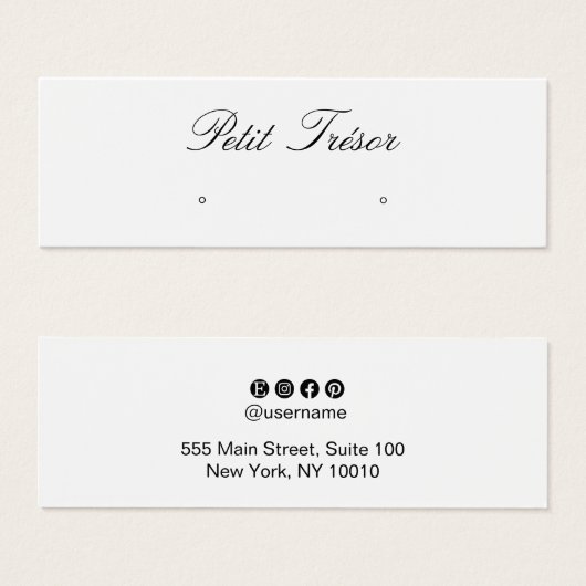 Elegante Script Stud Earring Display (Vorne & Hinten)