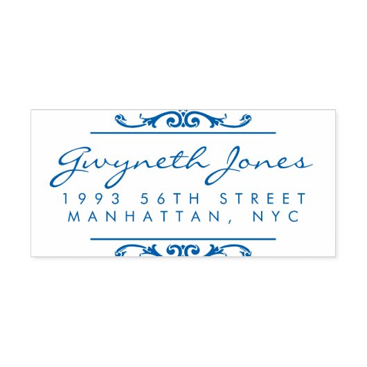 Elegante Script & Stylish Ornaments Rücksendeadres Permastempel (Design)