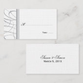 Elegante Script Table Seating/Platzkarte - Grau Platzkarte (Vorne/Hinten)