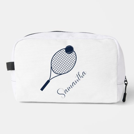 Elegante Script Tennis Players Name Personalisiert Waschbeutel (Vorderseite)