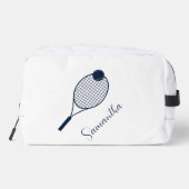 Elegante Script Tennis Players Name Personalisiert Waschbeutel (Rückseite)