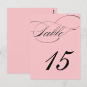Elegante Script-Tischnummer Postcard | Blüte Postkarte (Vorne/Hinten)