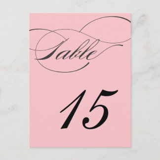 Elegante Script-Tischnummer Postcard | Blüte Postkarte