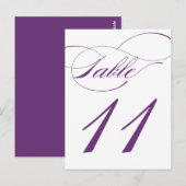 Elegante Script-Tischnummer Postcard | Lila 520C Postkarte (Vorne/Hinten)