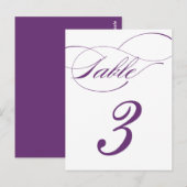Elegante Script-Tischnummer Postcard | Lila 520C Postkarte (Vorne/Hinten)