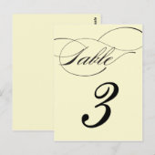 Elegante Script-Tischnummer Postcard - Schwarz Postkarte (Vorne/Hinten)